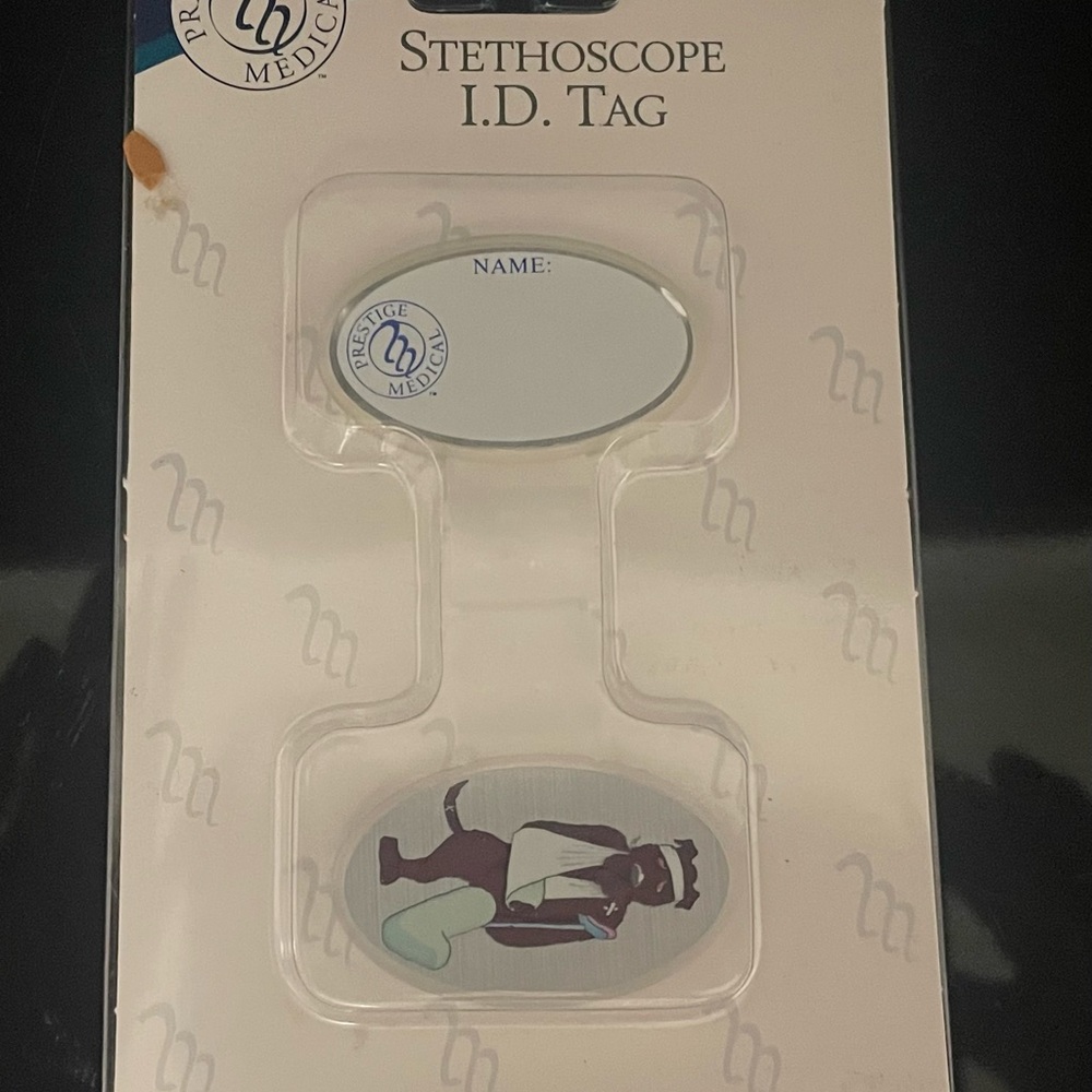 Stethoscope ID Tag - Silver w CUTE Dog